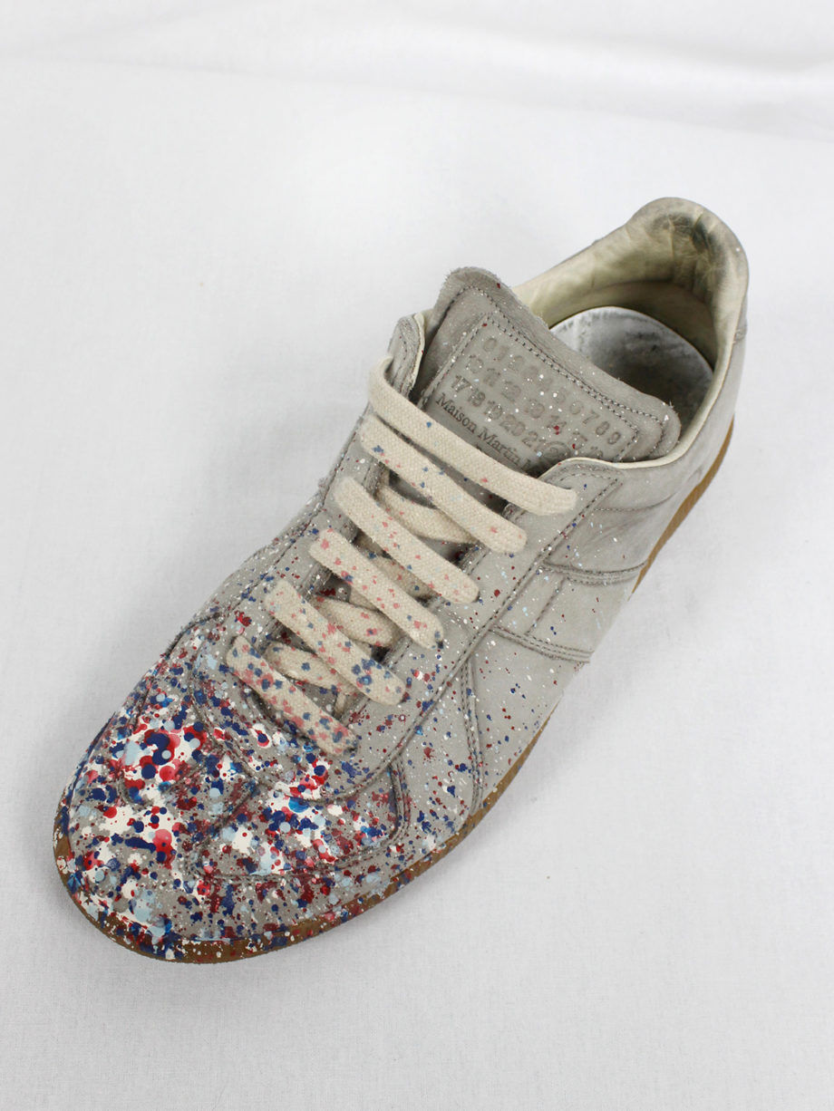 vaniitas Maison Martin Margiela replica beige sneakers with paint splatters (16)
