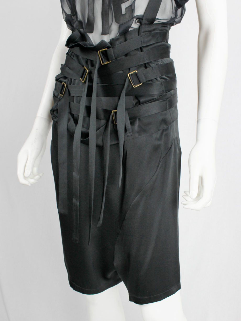 vintage Ann Demeulemeester black shorts with belt straps spring 2003 (14)