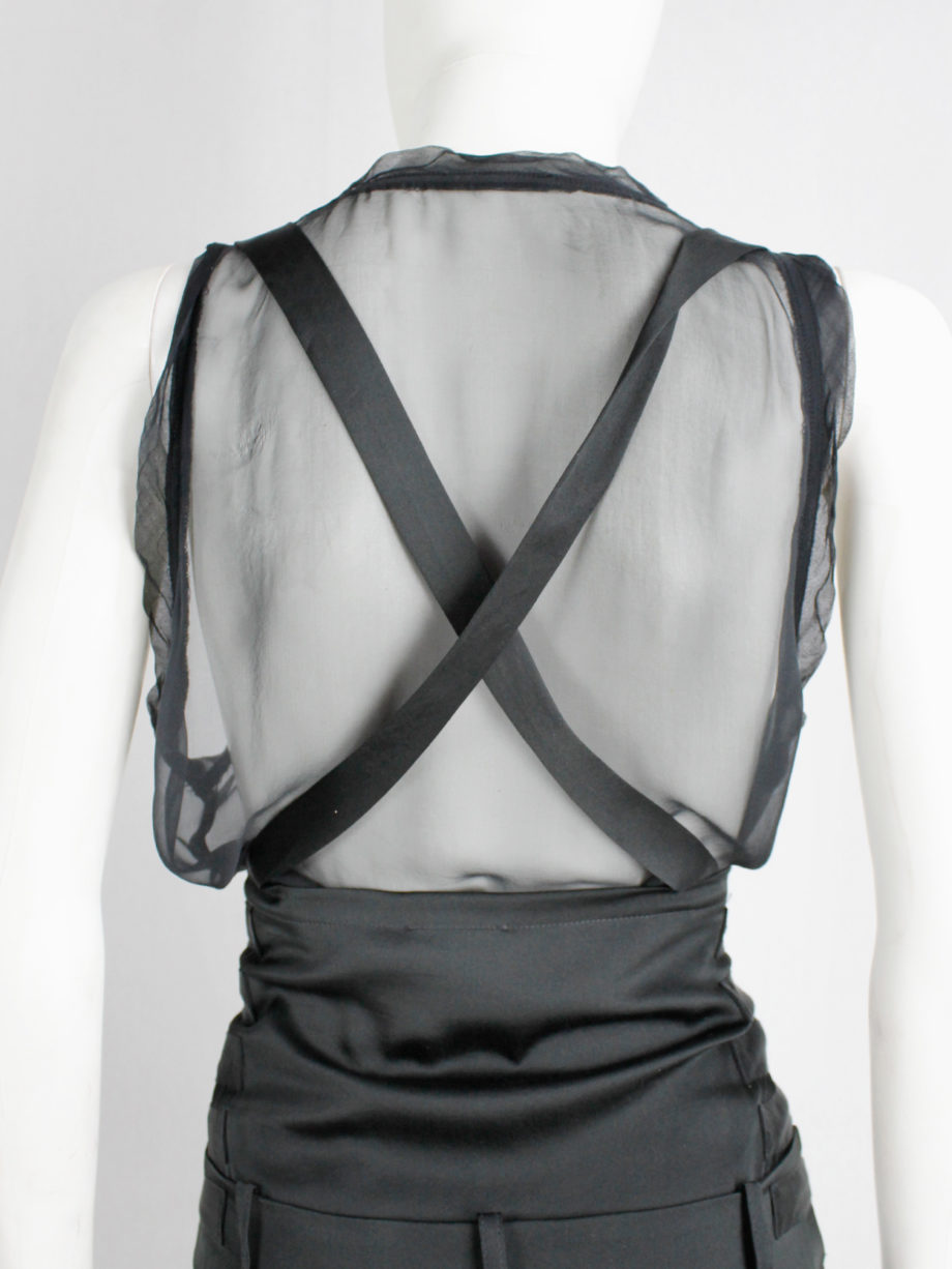 vintage Ann Demeulemeester black shorts with belt straps spring 2003 (5)
