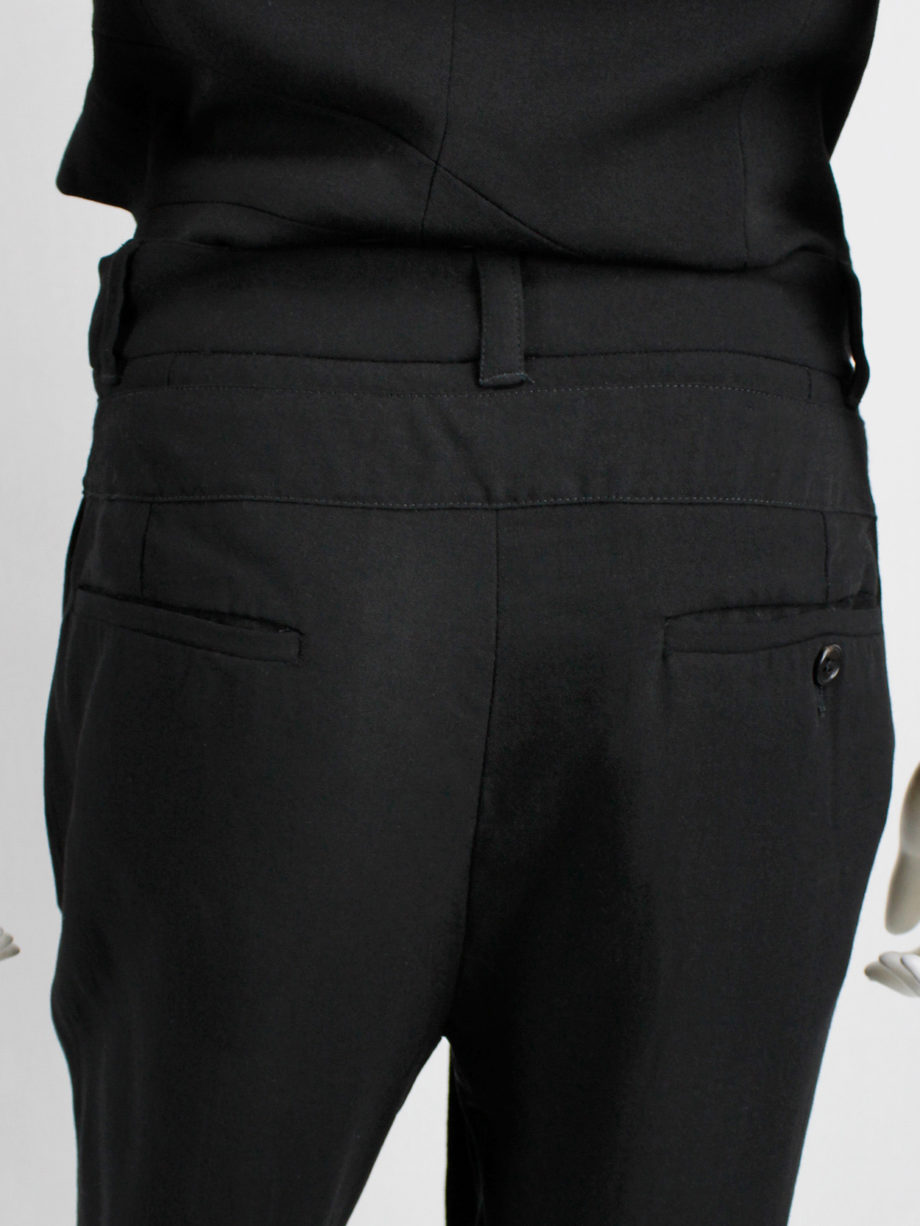 vintage Ann Demeulemeester black trousers with wide belt straps around the ankles (11)