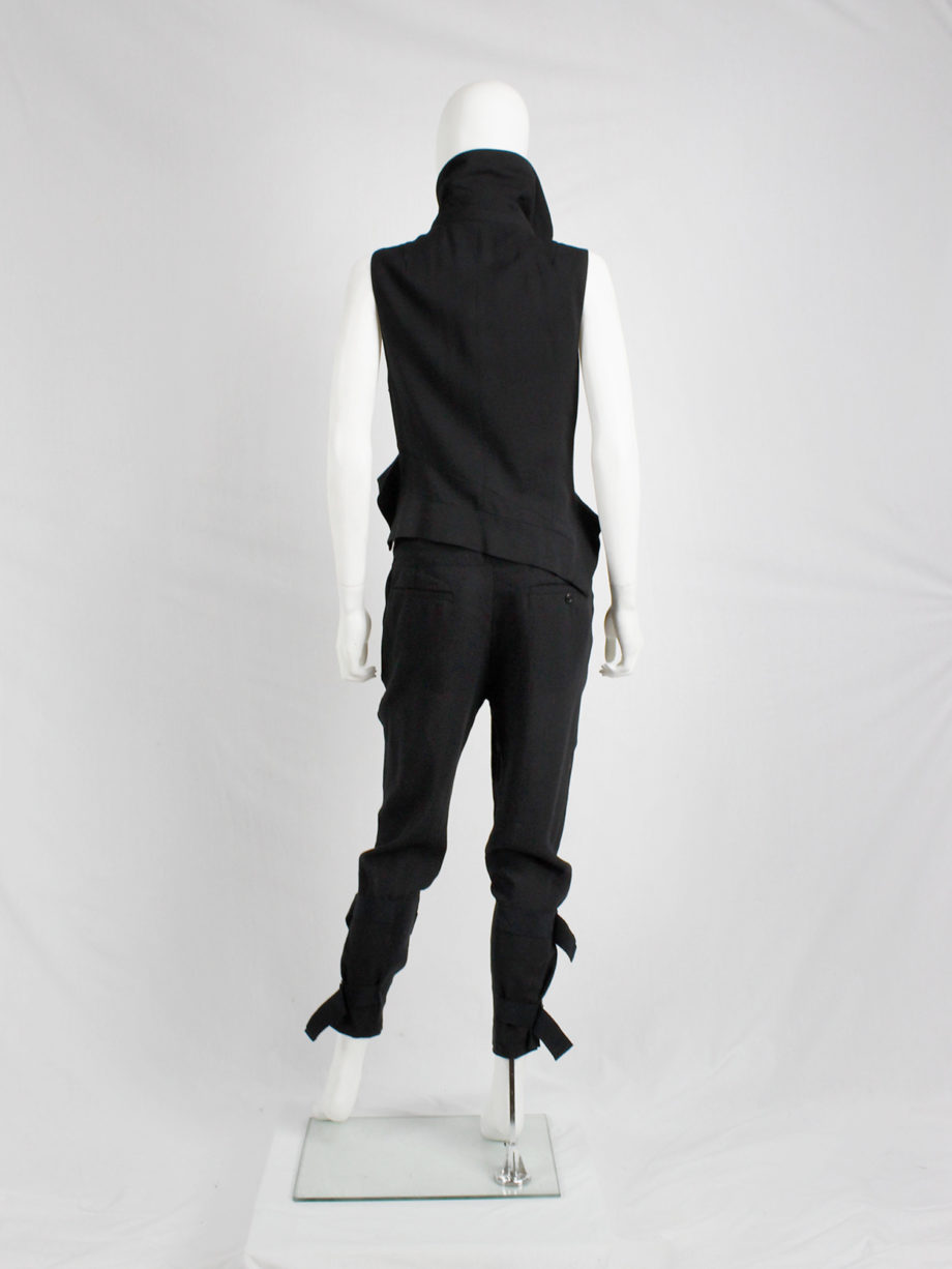 vintage Ann Demeulemeester black trousers with wide belt straps around the ankles (9)