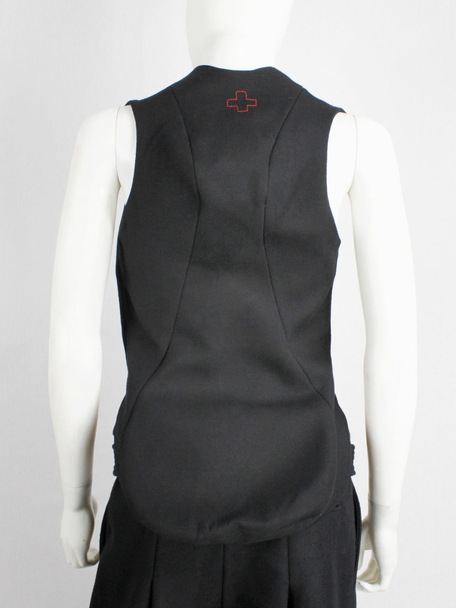 vintage af Vandevorst black saddle waistcoat with built-in bustier fall 2000 (23)