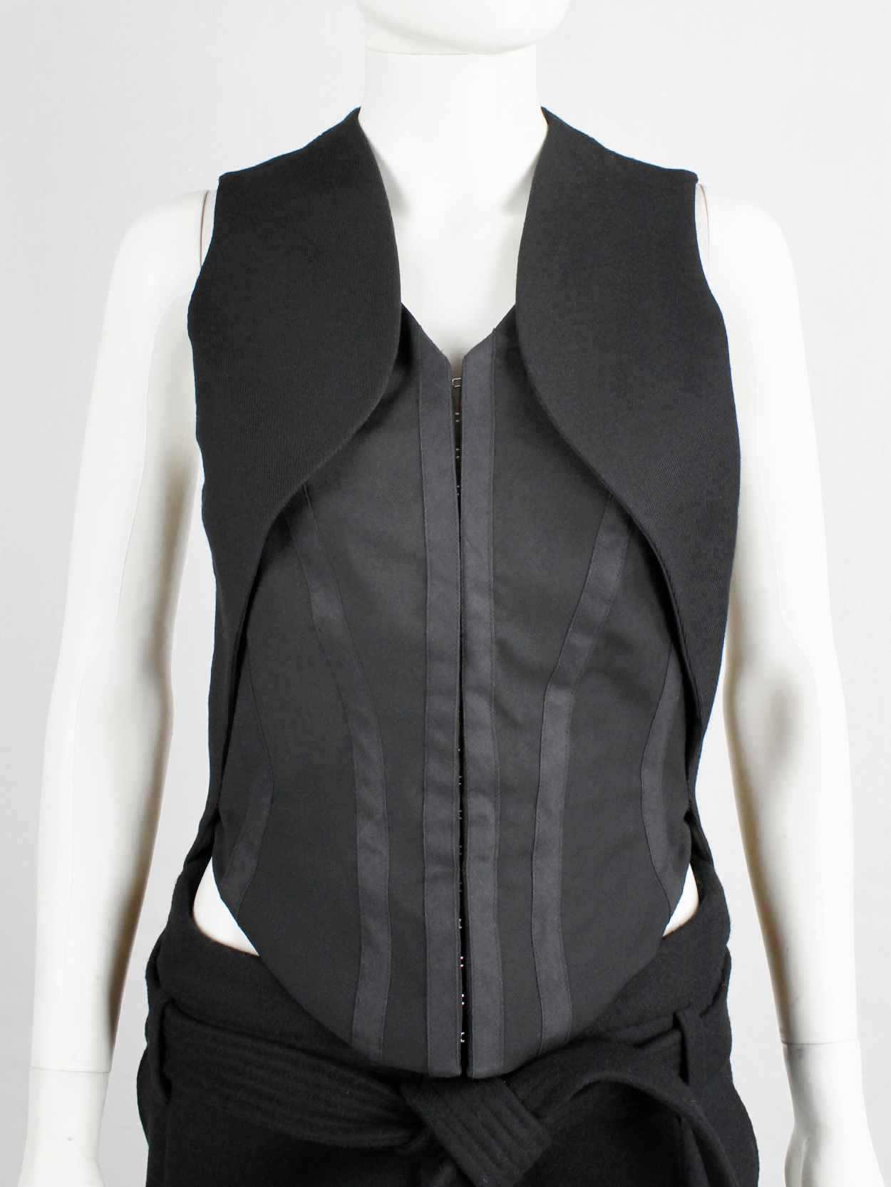 A.F. Vandevorst black saddle waistcoat with built-in corset — fall 2000 ...