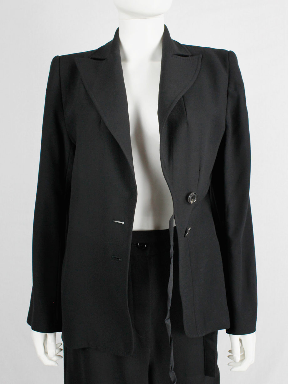 Ann Demeulemeester Blanche re-edition of a fall 1996 asymmetric black blazer (11)