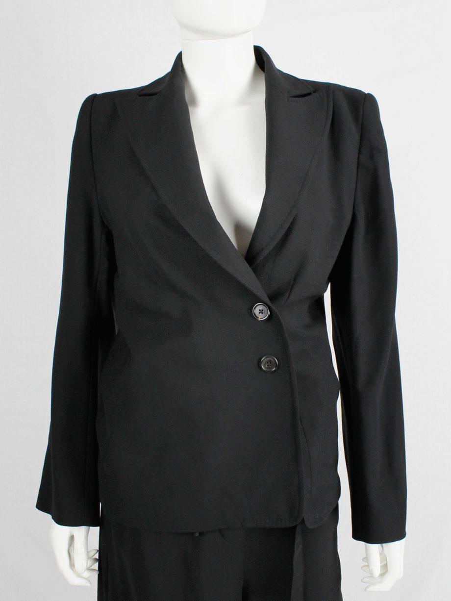 Ann Demeulemeester Blanche re-edition of a fall 1996 asymmetric black blazer (12)