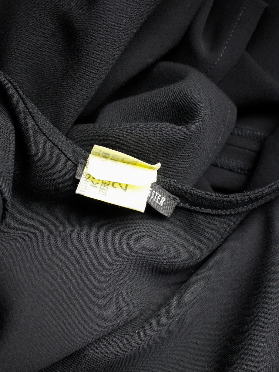 Ann Demeulemeester black asymmetric maxi dress with snap button sash spring 2013 (5)