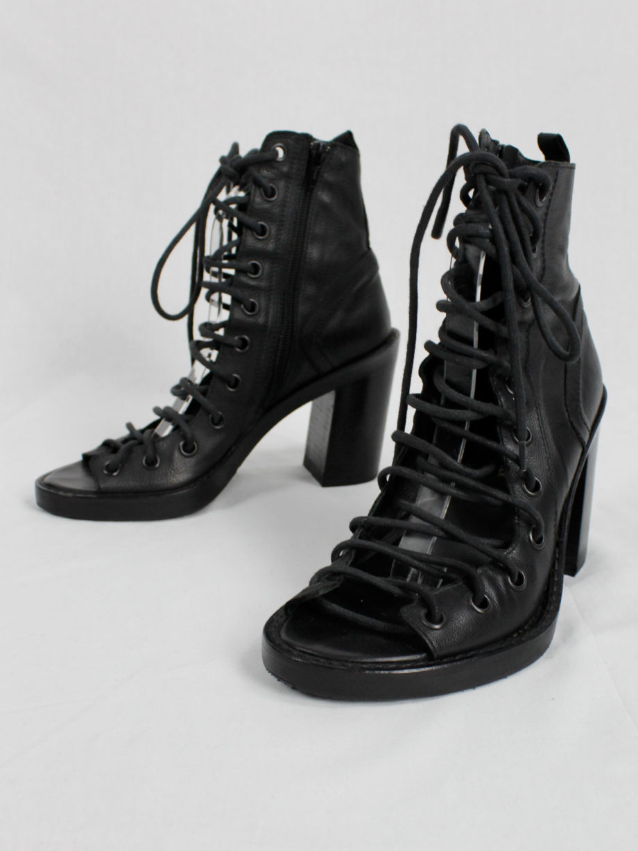 Ann Demeulemeester black high heeled sandals with corset lacing spring 2009 (3)