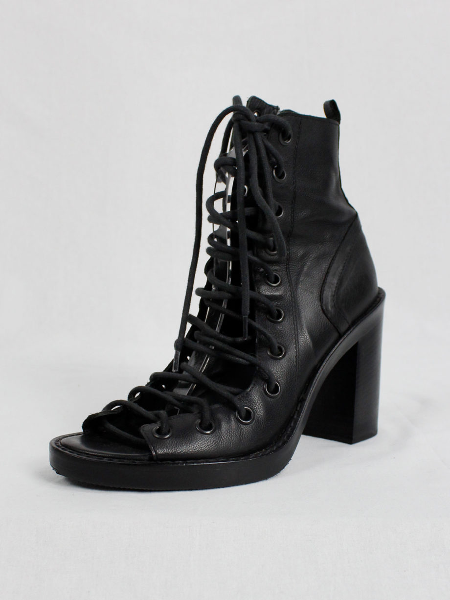 Ann Demeulemeester black high heeled sandals with corset lacing spring 2009 (5)