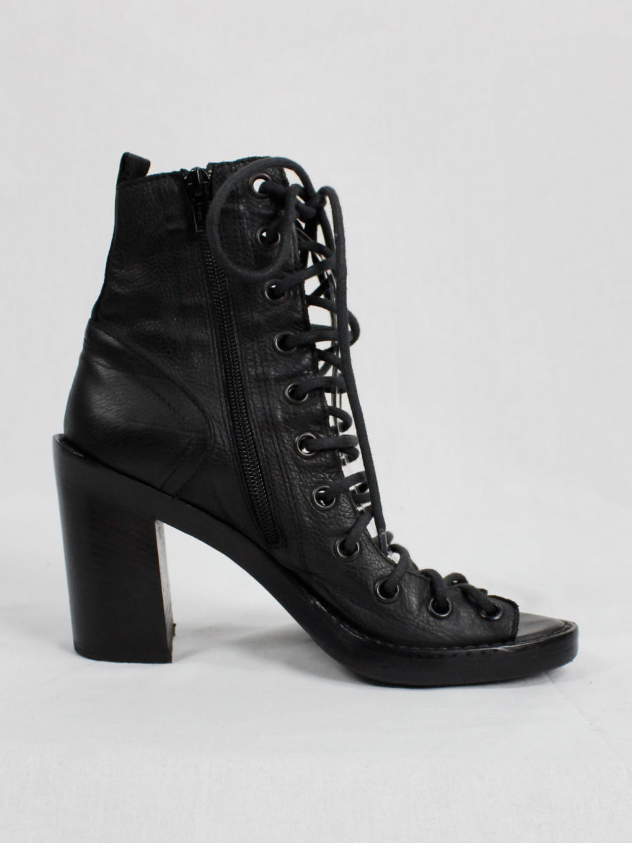 Ann Demeulemeester black high heeled sandals with corset lacing spring 2009 (8)