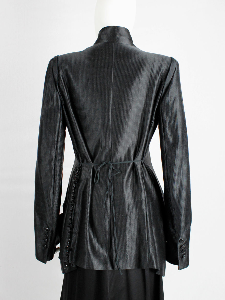 Ann Demeulemeester black jacket with rosary beads and cherub patch fall 2005 (14)