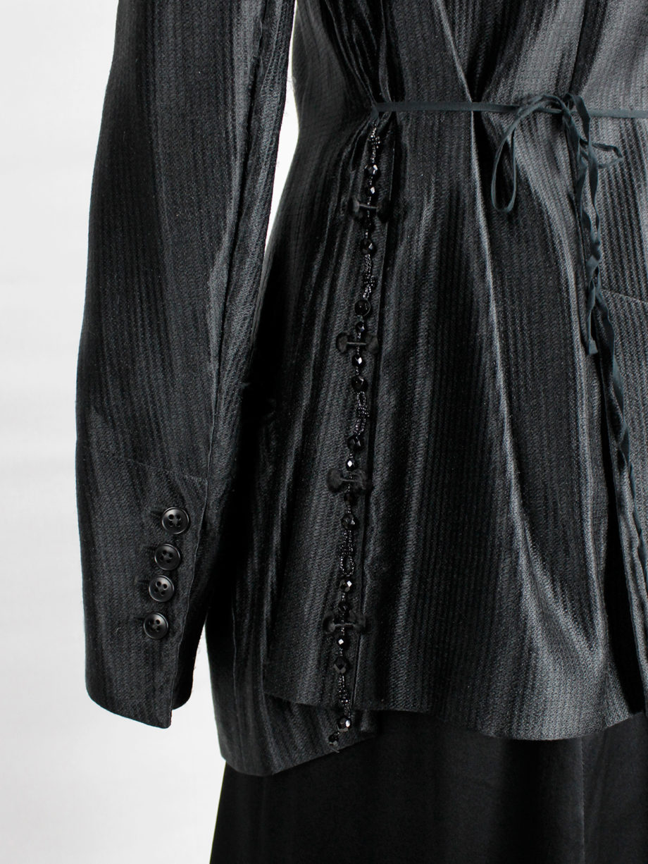Ann Demeulemeester black jacket with rosary beads and cherub patch fall 2005 (16)