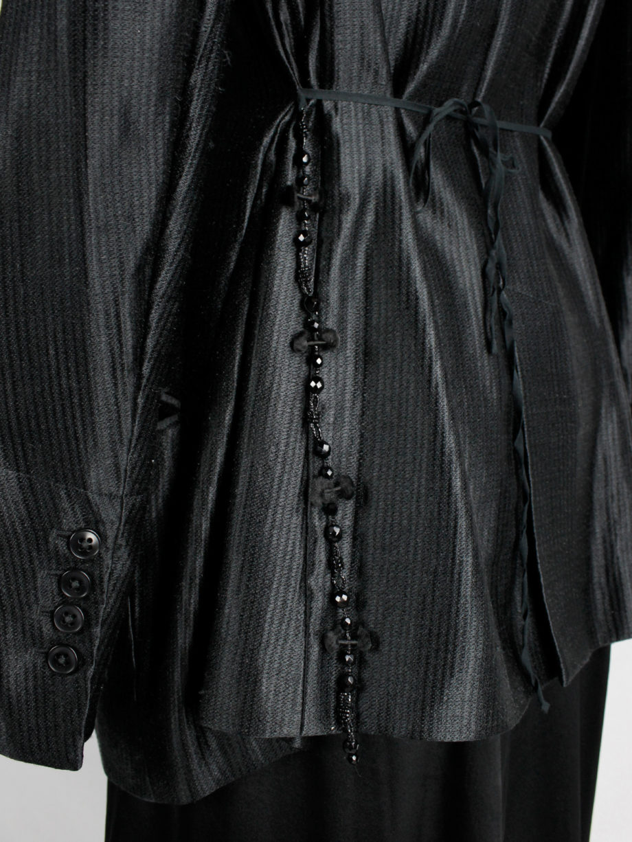 Ann Demeulemeester black jacket with rosary beads and cherub patch fall 2005 (18)