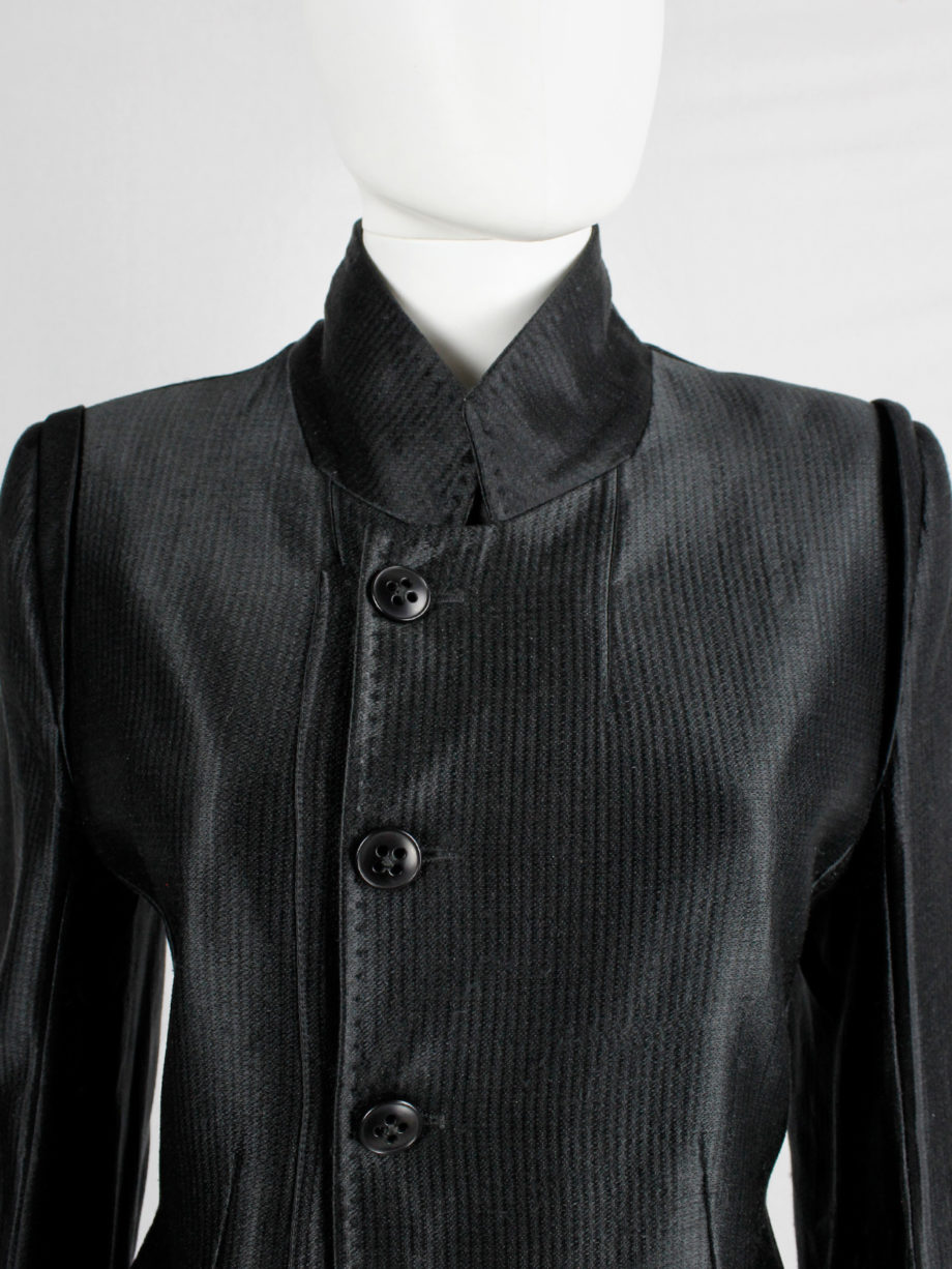 Ann Demeulemeester black jacket with rosary beads and cherub patch fall 2005 (7)