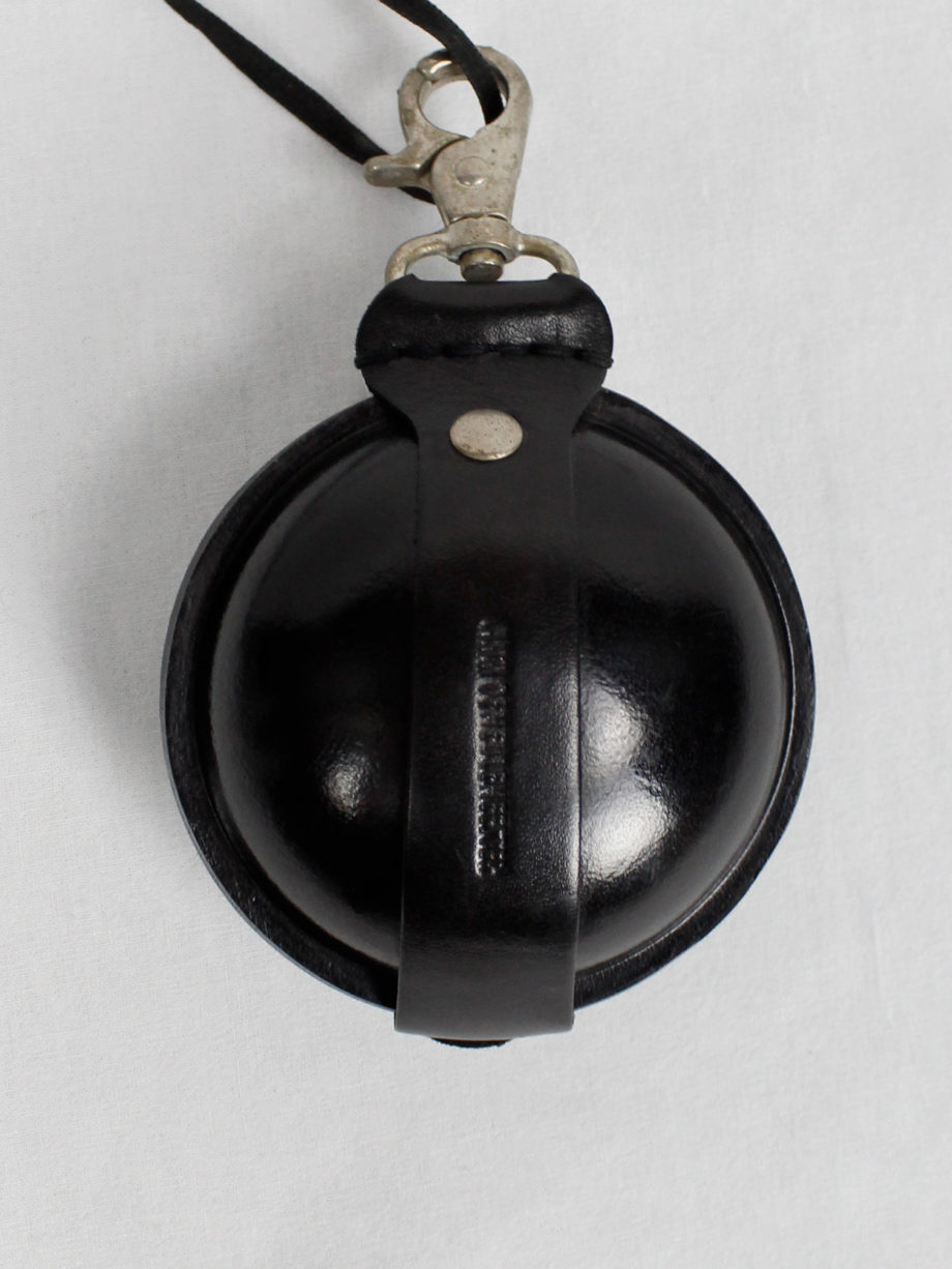 Ann Demeulemeester black large leather coin pouch on a necklace 2000 (5)