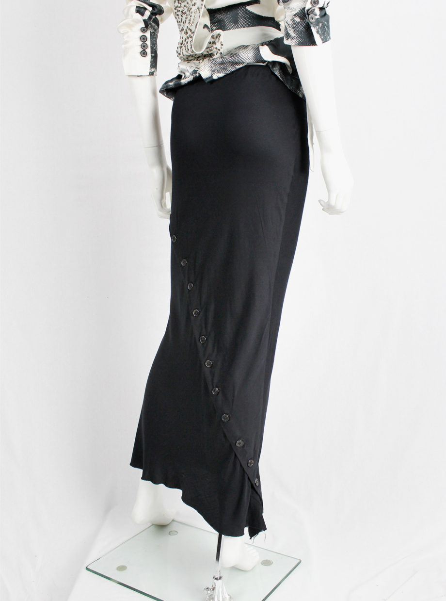 Ann Demeulemeester black maxi skirt with buttons twisting around it fall 2010 (10)