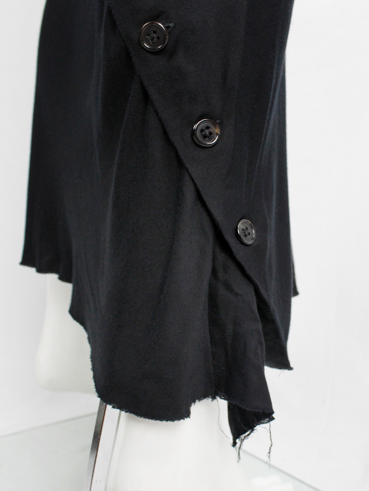 Ann Demeulemeester black maxi skirt with buttons twisting around it fall 2010 (11)