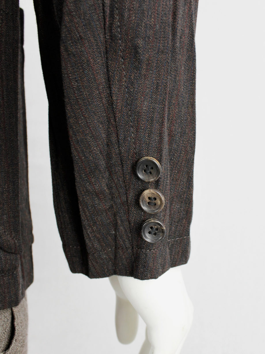 Comme des Garcons Homme brown blazer with pressed accordeon pleats AD 2004 (10)