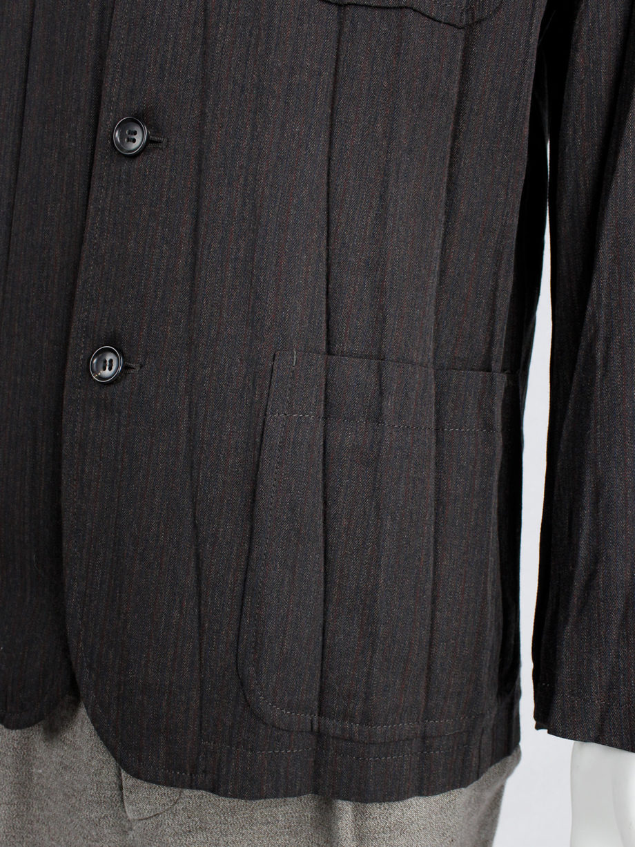 Comme des Garcons Homme brown blazer with pressed accordeon pleats AD 2004 (3)