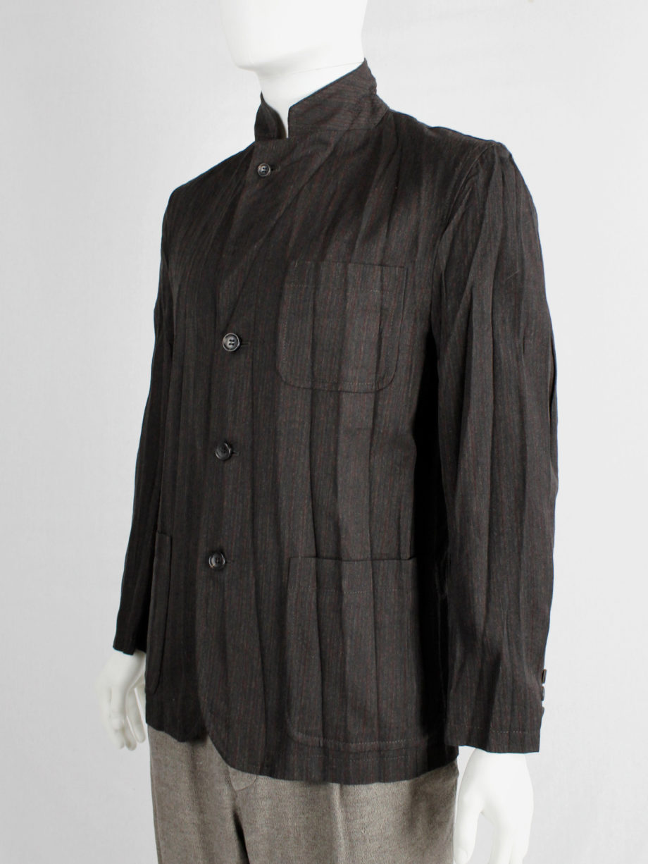 Comme des Garcons Homme brown blazer with pressed accordeon pleats AD 2004 (7)