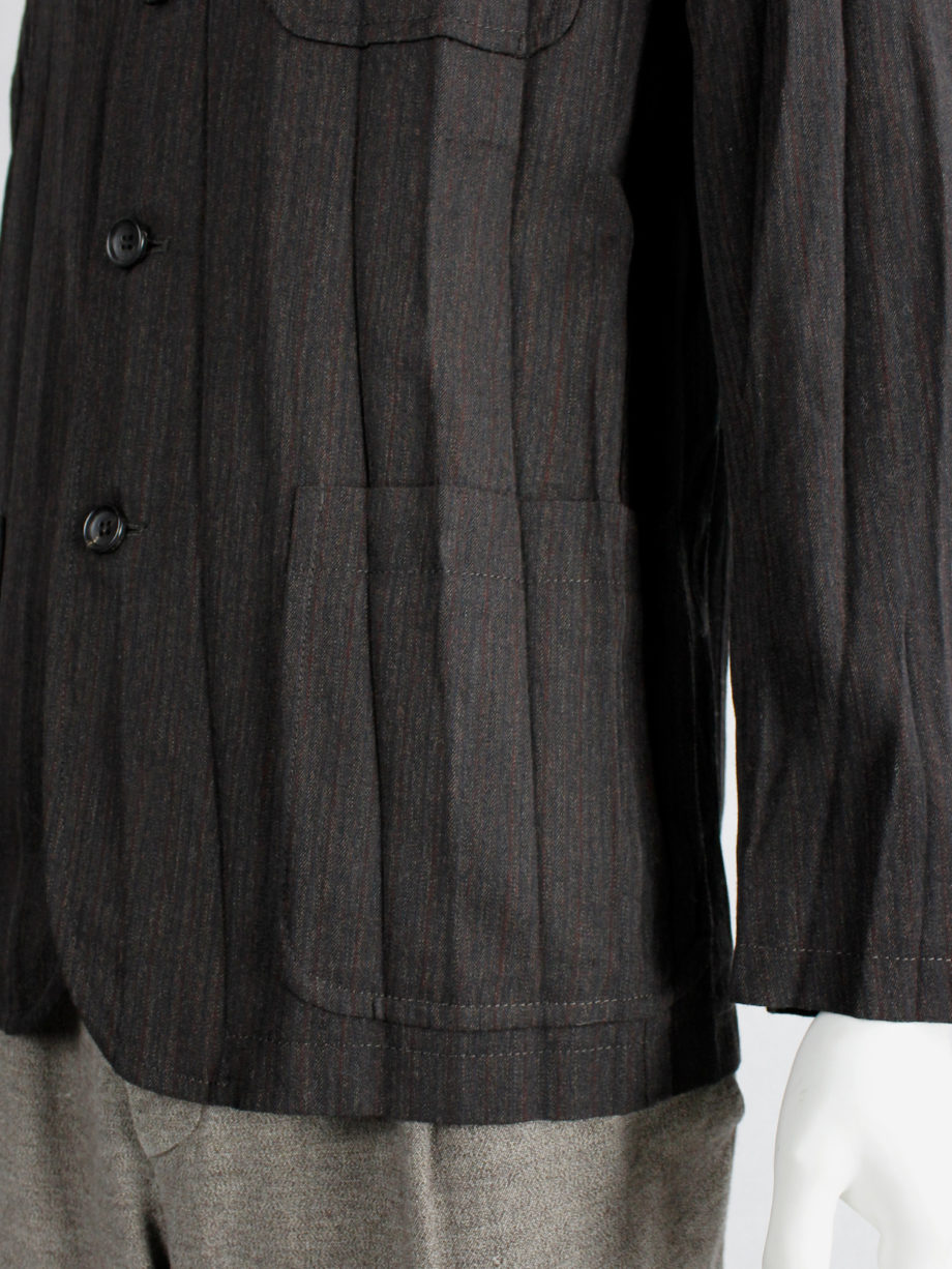 Comme des Garcons Homme brown blazer with pressed accordeon pleats AD 2004 (8)