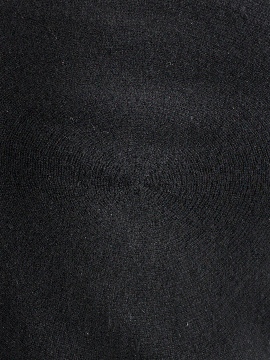 Comme des Garçons black circular jumper with orange buttons and cutaway front fall 2002 (17)