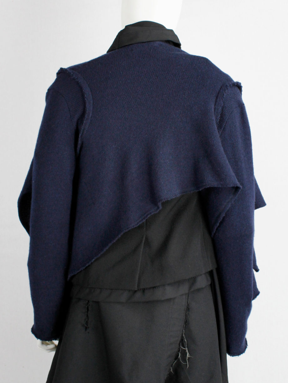 Comme des Garçons dark blue knit bolero with tied knot front closure fall 2003 (10)