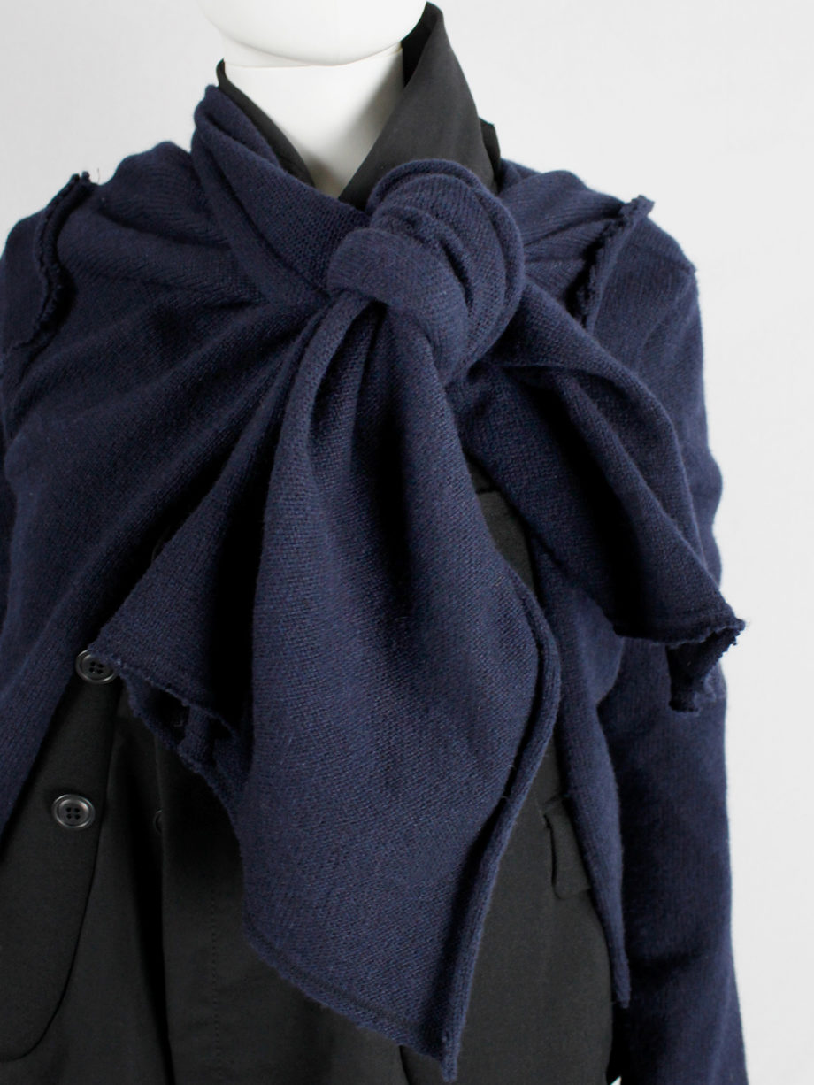 Comme des Garçons dark blue knit bolero with tied knot front closure fall 2003 (18)