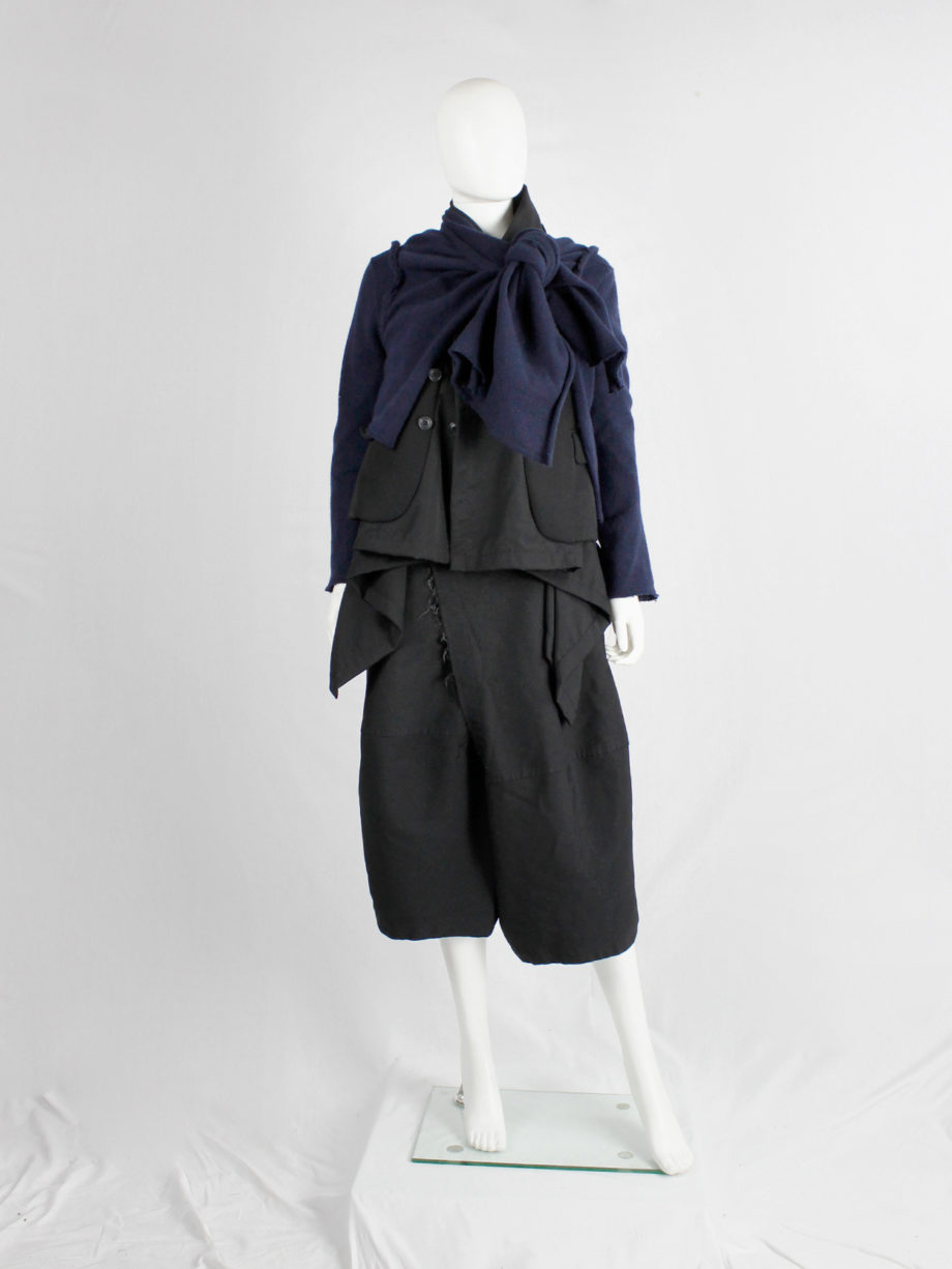 Comme des Garçons dark blue knit bolero with tied knot front closure fall 2003 (21)