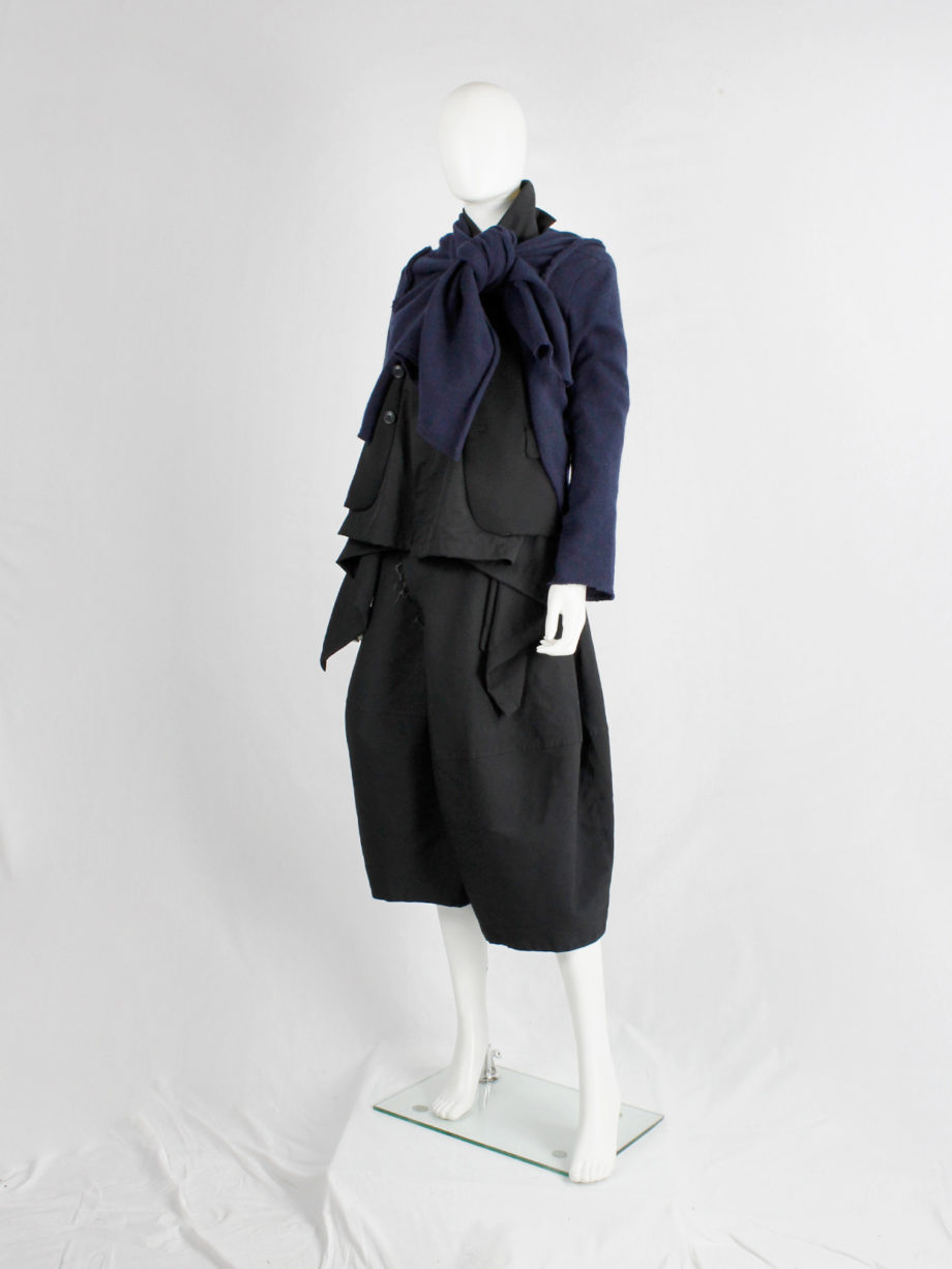 Comme des Garçons dark blue knit bolero with tied knot front closure fall 2003 (22)