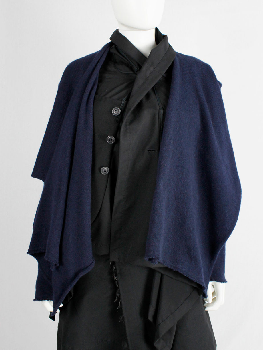 Comme des Garçons dark blue knit bolero with tied knot front closure fall 2003 (5)