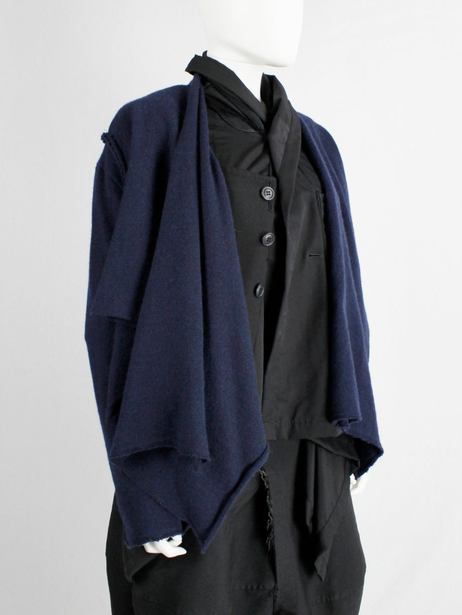 Comme des Garçons dark blue knit bolero with tied knot front closure fall 2003 (6)