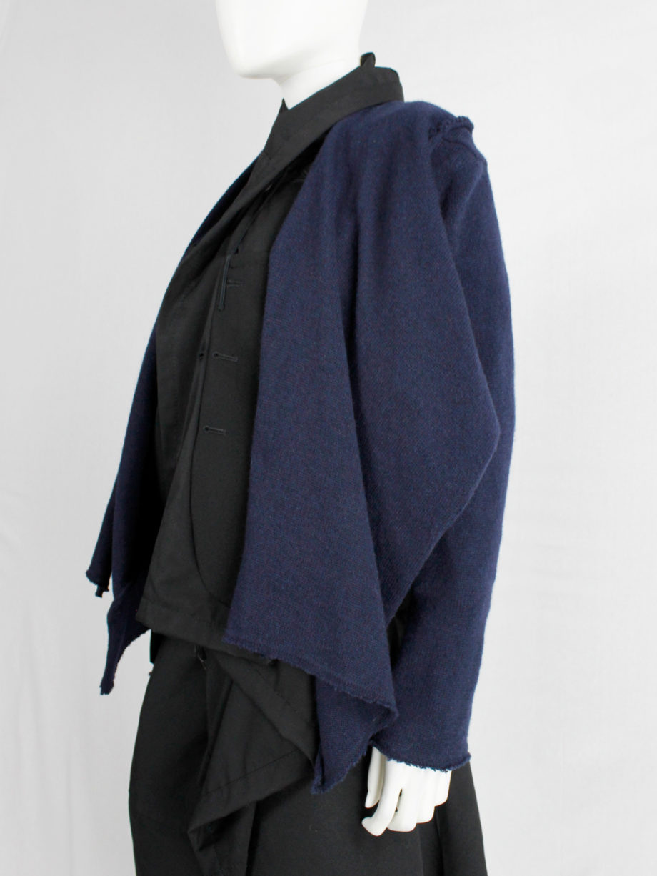 Comme des Garçons dark blue knit bolero with tied knot front closure fall 2003 (7)