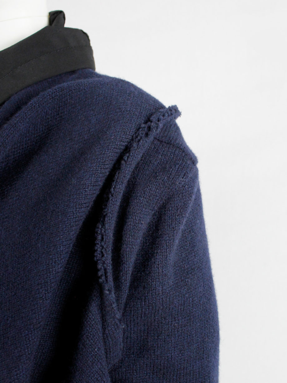 Comme des Garçons dark blue knit bolero with tied knot front closure fall 2003 (8)