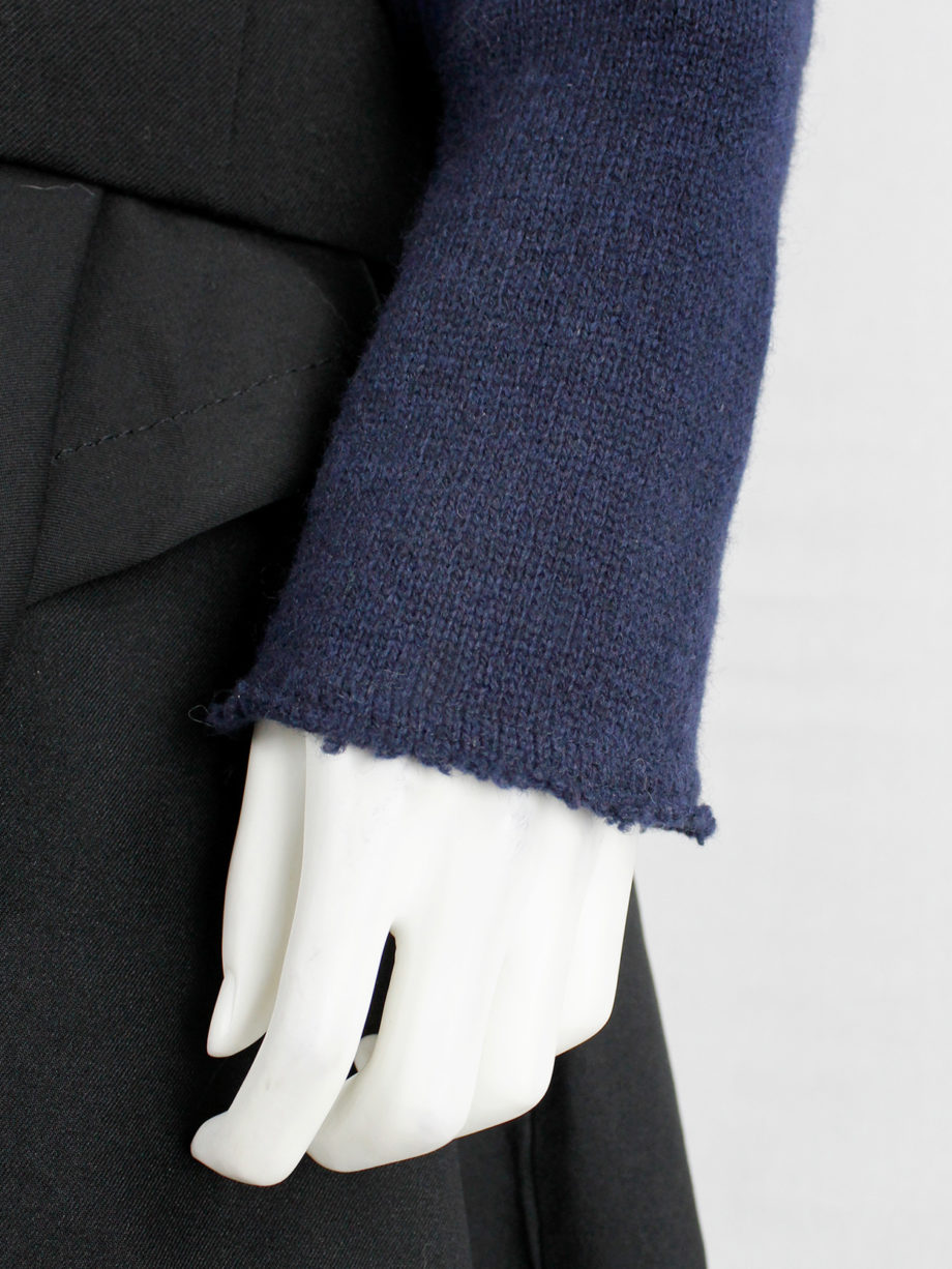 Comme des Garçons dark blue knit bolero with tied knot front closure fall 2003 (9)