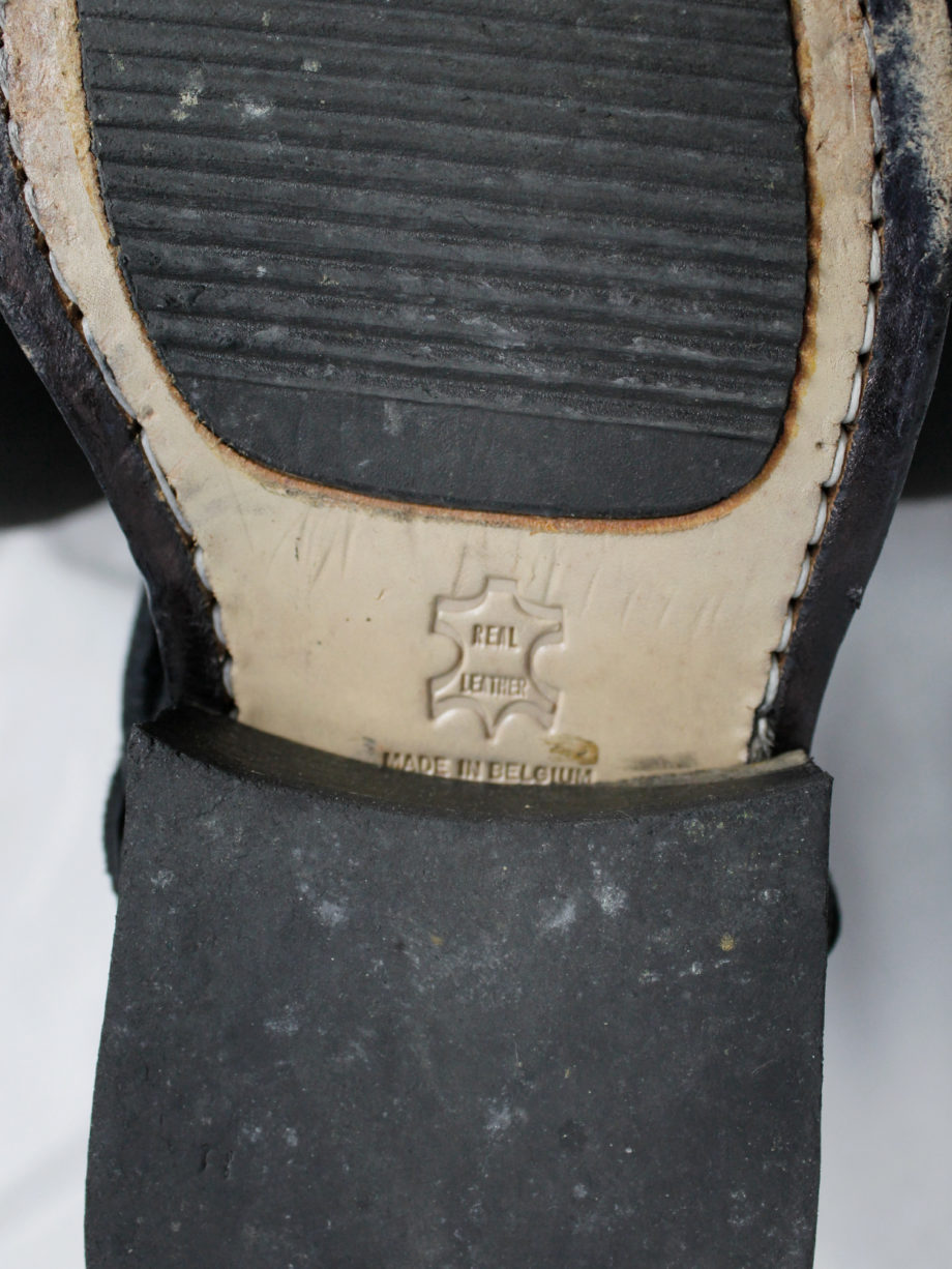 Dirk Bikkembergs black mountaineering boots with eyelets and laces through the soles 1990s 90s (21)