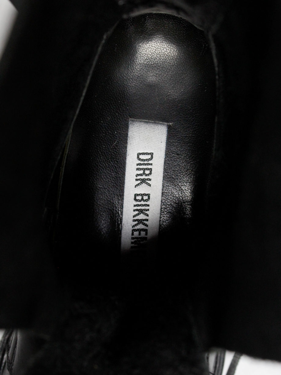 Dirk Bikkembergs black mountaineering boots with eyelets and laces through the soles 1990s 90s (8)