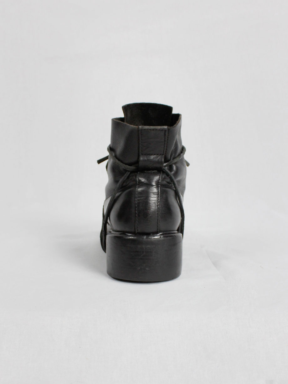 Dirk Bikkembergs black mountaineering boots with laces through the soles 1990s 90s (5)