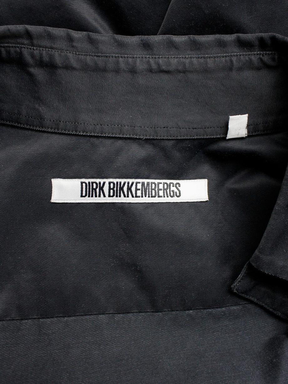 Dirk Bikkembergs black tailored shirt with wide hips and extra long cuffs circa 2003 (1)
