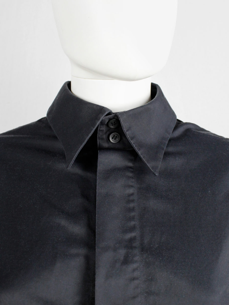 Dirk Bikkembergs black tailored shirt with wide hips and extra long cuffs circa 2003 (3)