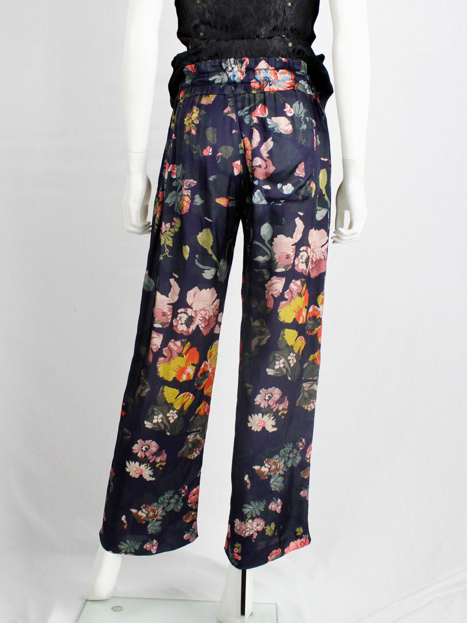 Dries Van Noten purple flowy trousers with colorful floral print spring 2014 (14)