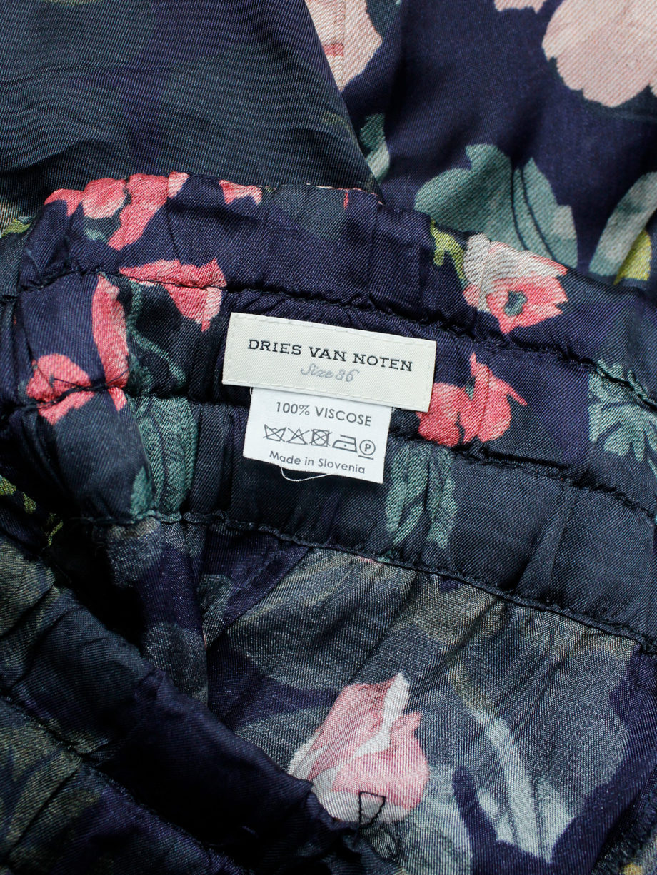 Dries Van Noten purple flowy trousers with colorful floral print spring 2014 (6)