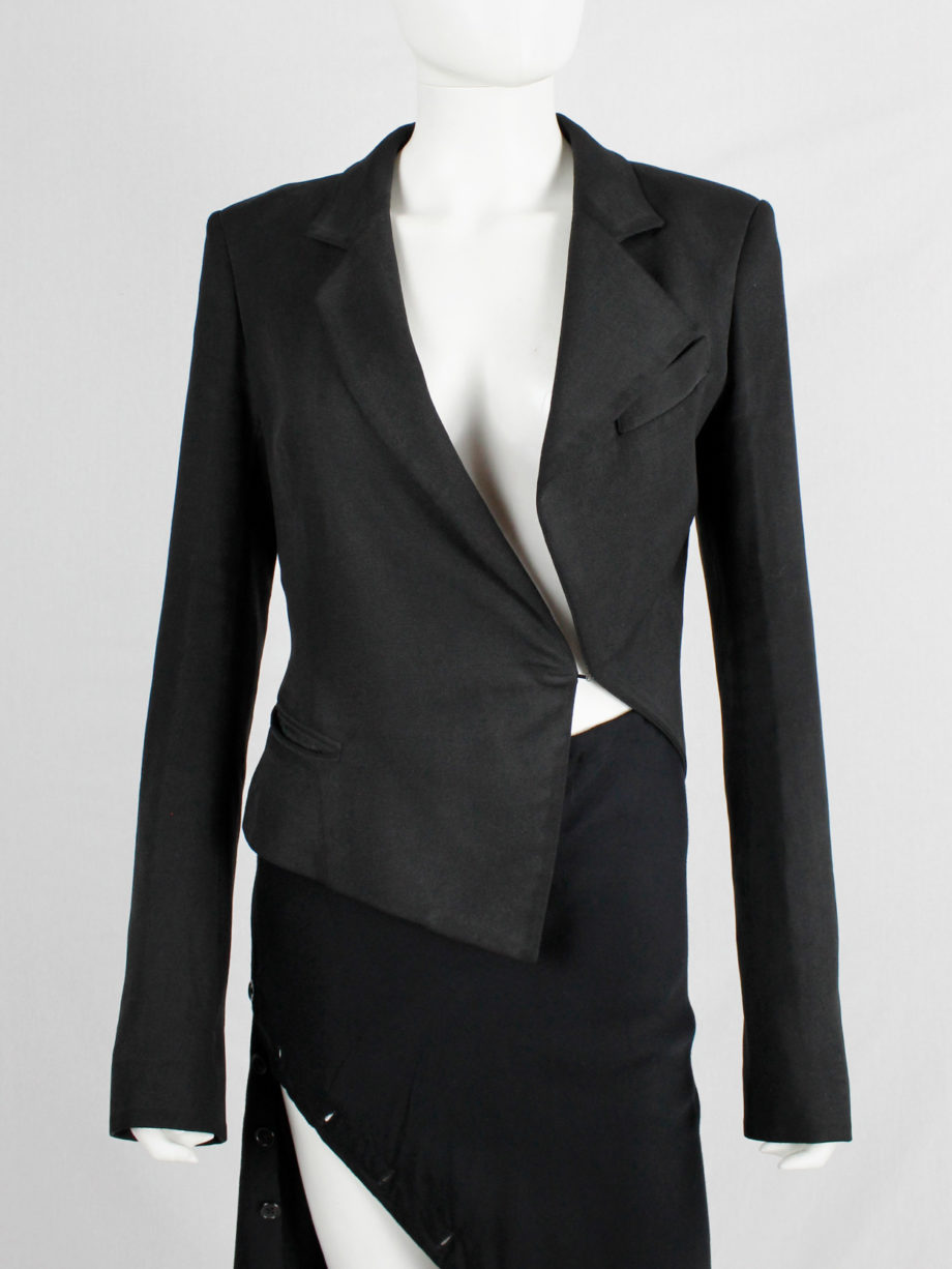 Haider Ackermann black asymmetric blazer with twisted seams spring 2009 (1)