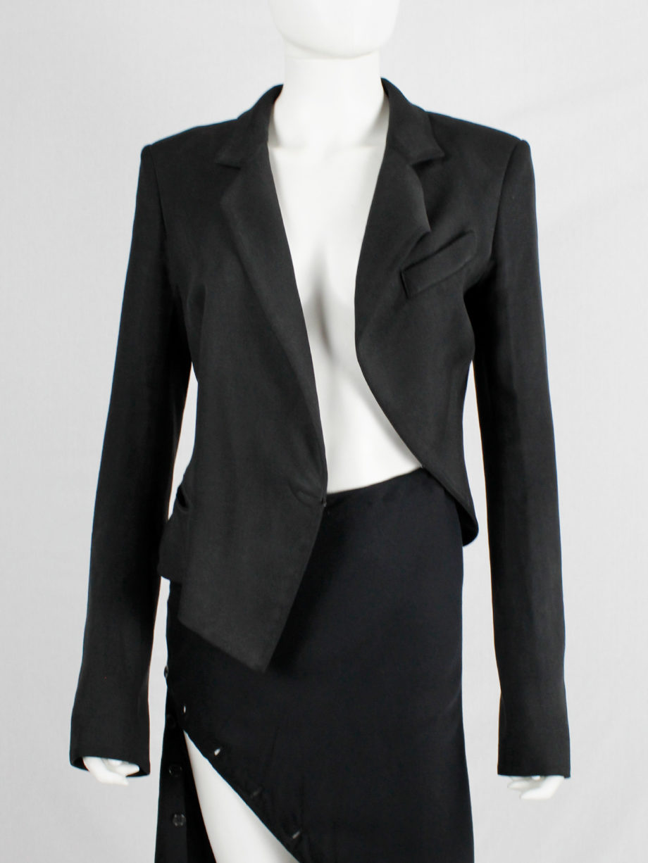 Haider Ackermann black asymmetric blazer with twisted seams spring 2009 (16)