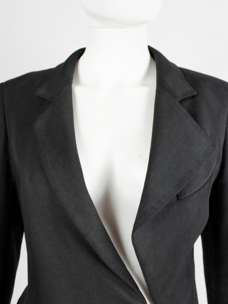 Haider Ackermann black asymmetric blazer with twisted seams spring 2009 (4)