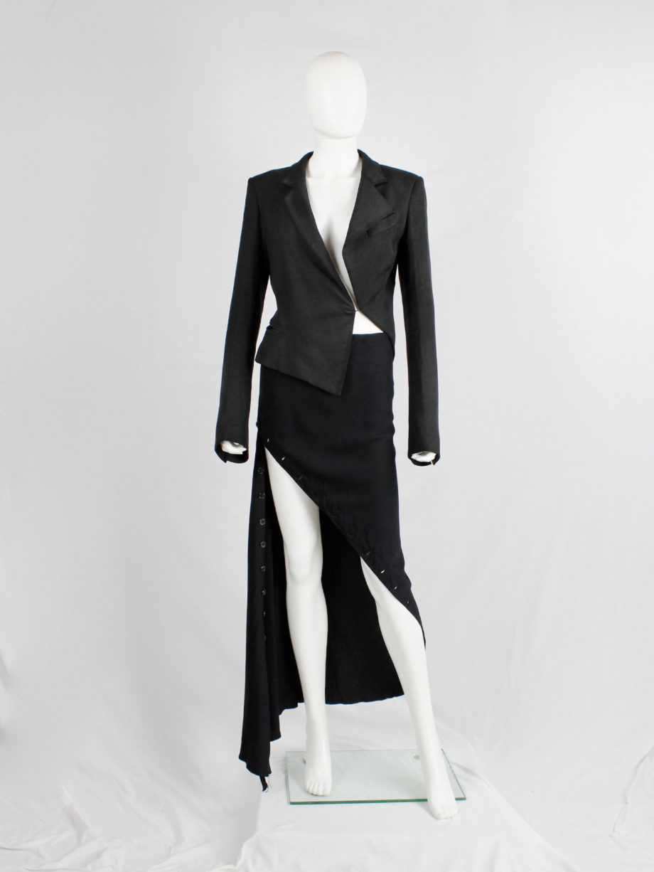 Haider Ackermann black asymmetric blazer with twisted seams spring 2009 (5)