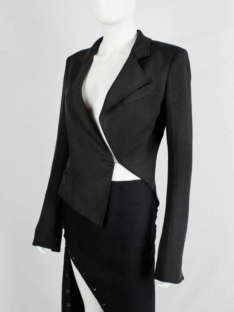 Haider Ackermann black asymmetric blazer with twisted seams spring 2009 (7)