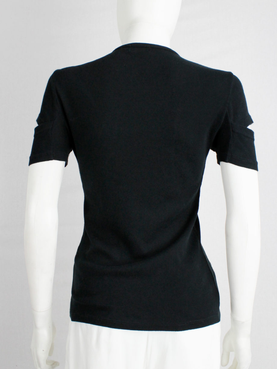 Helmut Lang black t-shirt with open slits at the sleeves 1998 (2)