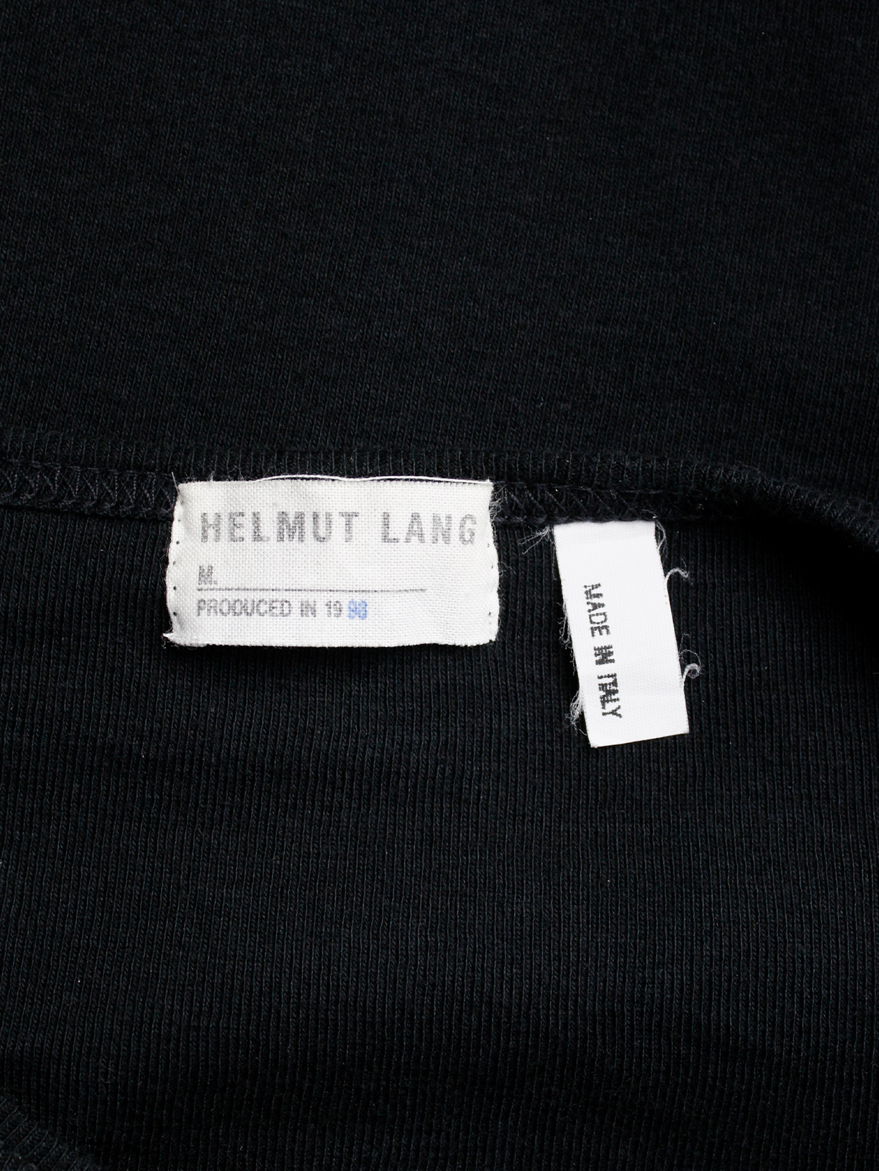 Helmut Lang black t-shirt with open slits at the sleeves — 1998 - V A N ...