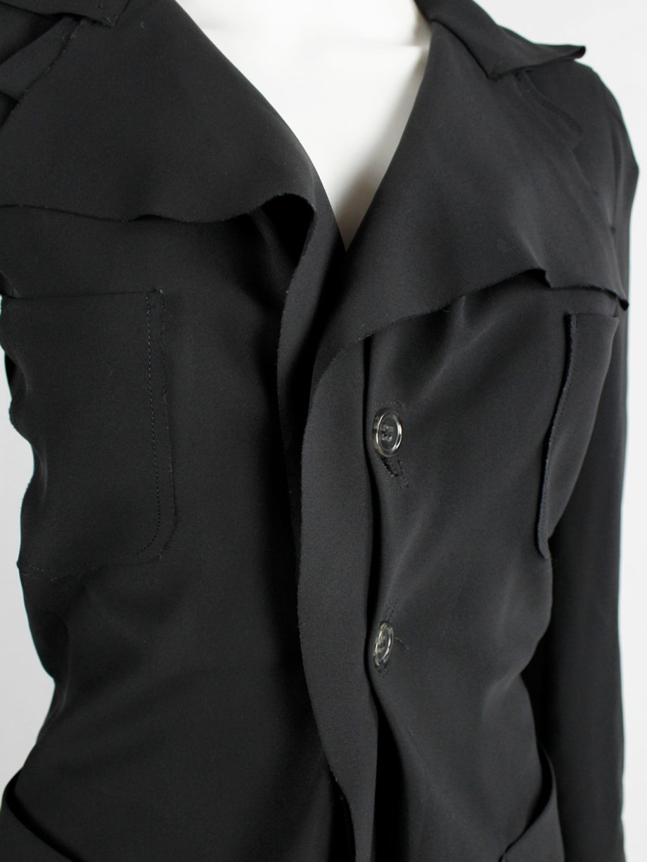 Junya Watanabe black lightweight blazer with folded front spring 2004 (14)