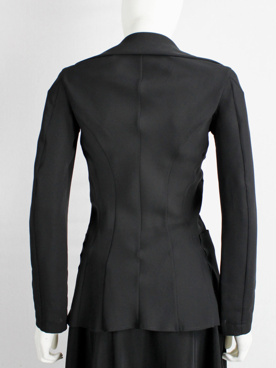 Junya Watanabe black lightweight blazer with folded front spring 2004 (17)